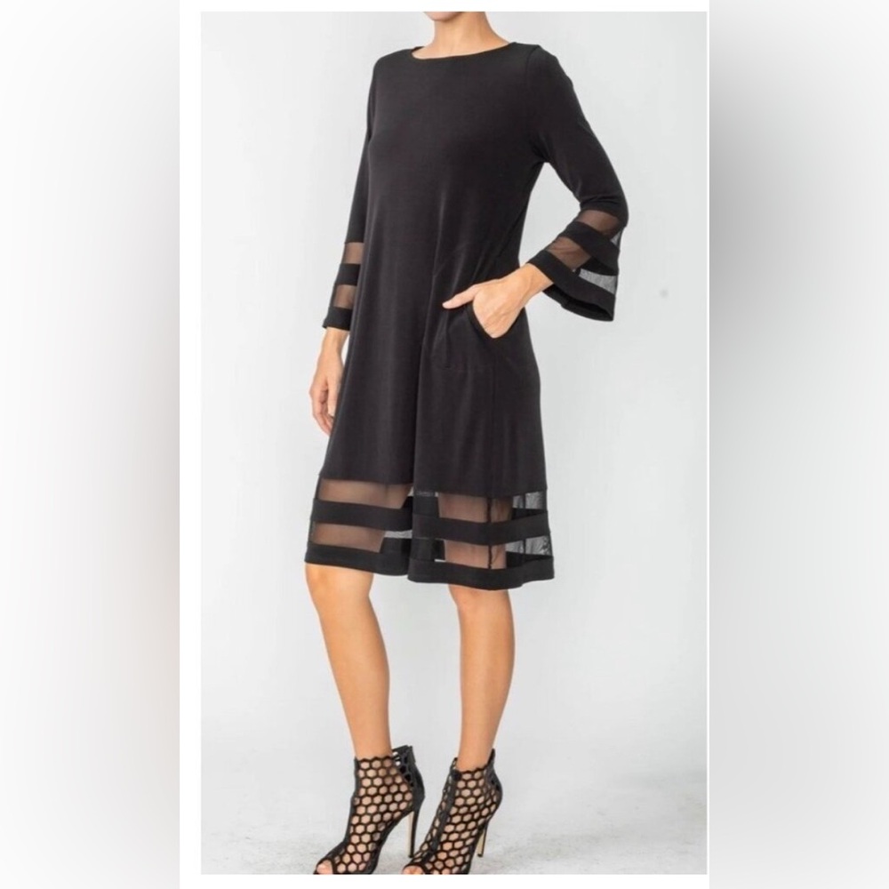 IC Collection Black Mesh Dress
